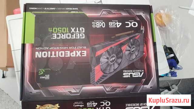 Видеокарта asus GeForce GTX 1050ti 4gb OC Иркутск - изображение 1