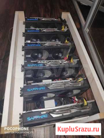 Ферма для майнинга Saphire nitro rx 580 8gb 186 Mh Брянск - изображение 1