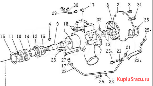 Помпа водяная Mitsubishi ME060682 8DC9 Kato NK1200 Хабаровск - изображение 1