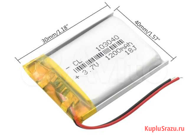 Аккумулятор 103040 3.7V 1200mAh Омск - изображение 1