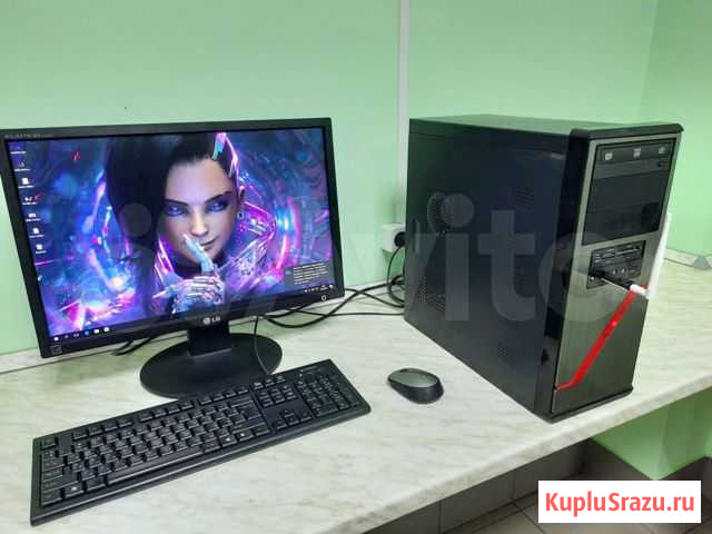 Пк в сборе, 4 ядра,4озу,1гб видео,500hdd,монитор 2 Плавск - изображение 1