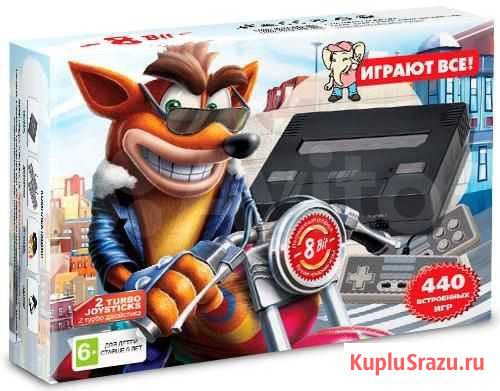 Приставка 8-bit(440 Встроенных игр) Crash (Чёрная) Кострома - изображение 1