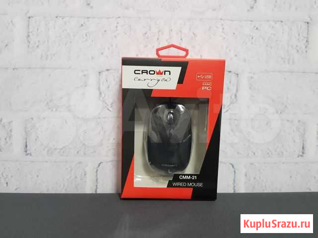 Мышь crown cmm-21 red Брянск - изображение 1
