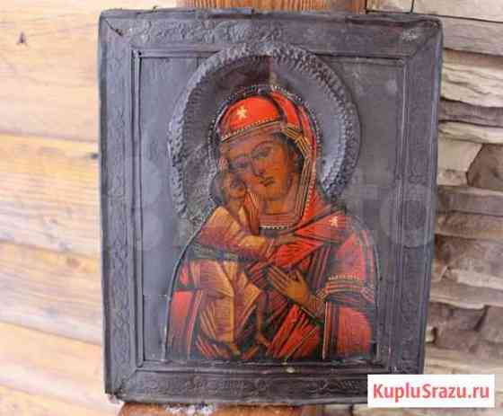 19 век икона богородицы феодоровская 32*27см Петрозаводск