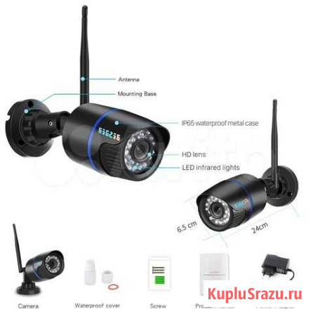 IP камера Besder 1080p Wi-Fi Sd-слот влагозащита Иркутск - изображение 1