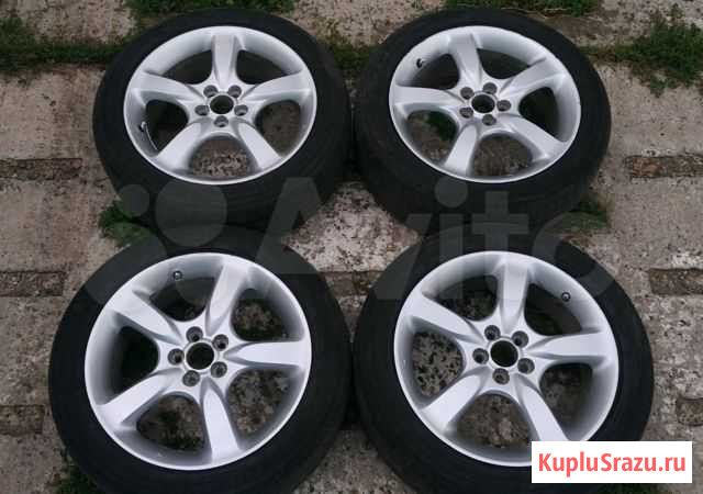 Летние колеса Subaru R17 5x100 резина 215/50 Красноярск - изображение 1