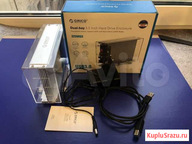 Orico док-станция на 2 диска (HDD) с raid, USB 3 Санкт-Петербург - изображение 1