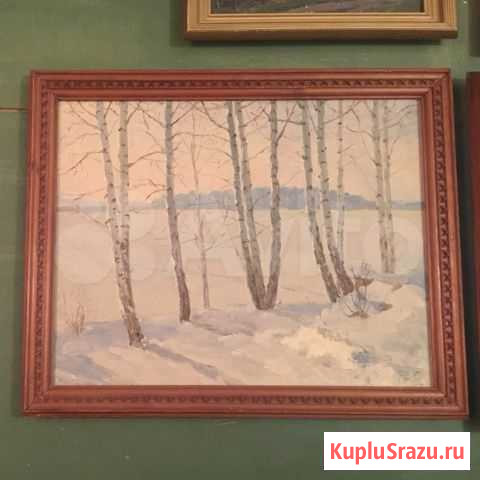 Картина, масло, холст. Художник А. Долгов Зимушка Челябинск - изображение 1