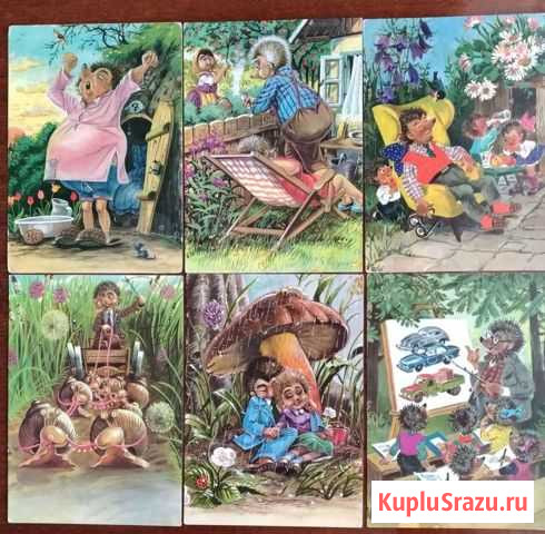 Открытки гдр (ёжики, котики, новый год) Самара - изображение 1