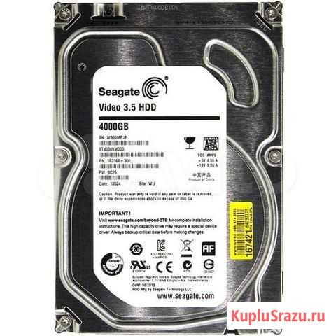 Жесткий диск Seagate Video ST4000VM000 4тб Рязань - изображение 1