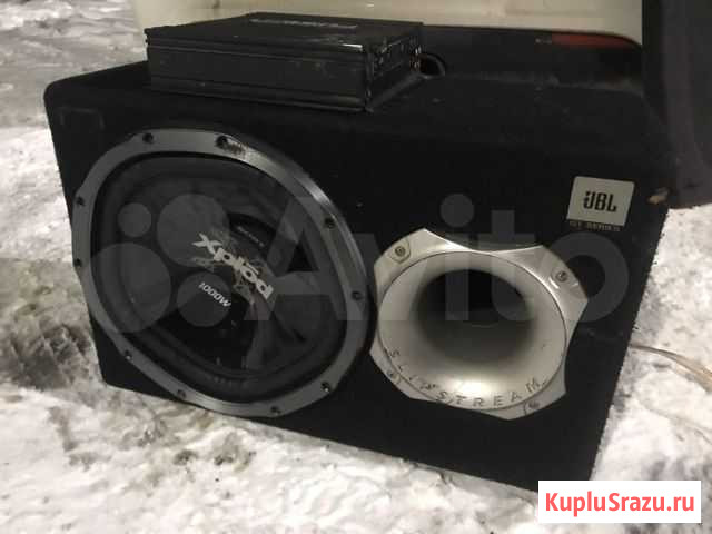 Сабвуфер JBL GT5-1204BR с усилителем Fusion fp-802 Владикавказ - изображение 1
