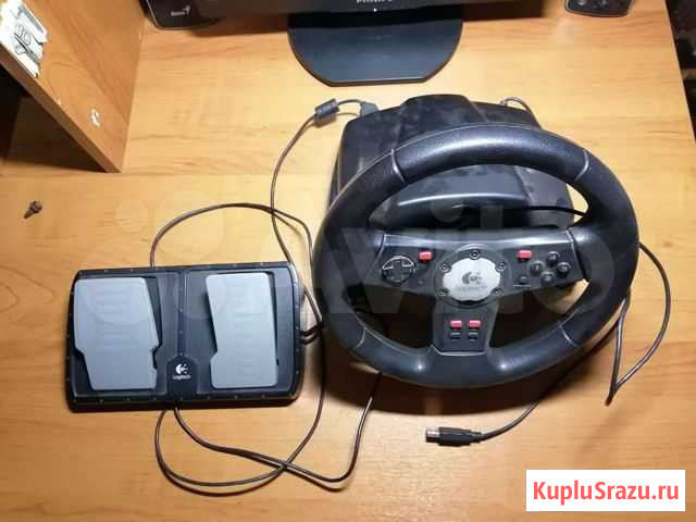 Игровой руль с педалями для пк Дорогобуж - изображение 1