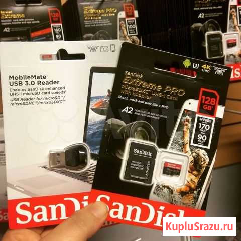 Карта памяти SanDisk Extreme Pro 128 GB MicroSD/A2 Москва - изображение 1