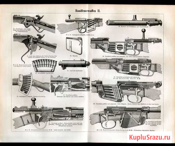 Гравюра. Германия. 19 век. Оружие. Ружья Санкт-Петербург - изображение 1