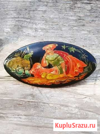 Брошь Царевна- лягушка.значок.палех.лаковая.СССР Кострома - изображение 1