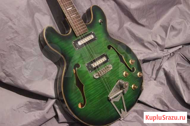 Teisco GPO semi-hollowbody in green flame Ижевск - изображение 1