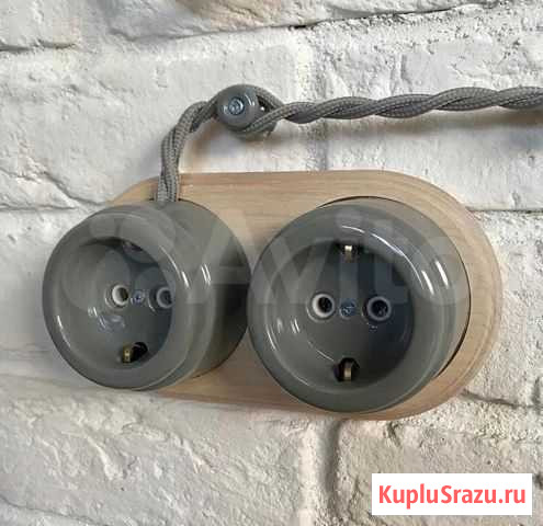 Розетки и выключатели ретро Серый фарфор Севастополь - изображение 1