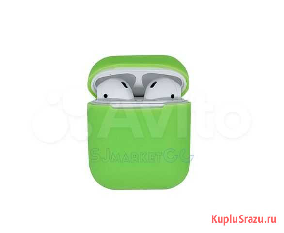 Силиконовый чехол для Apple AirPods 2, Зеленый Самара - изображение 1