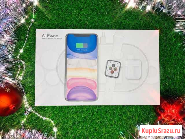 Беспроводное зу 3 в 1 (AirPods/iPhone/Apple watch) Барнаул - изображение 1