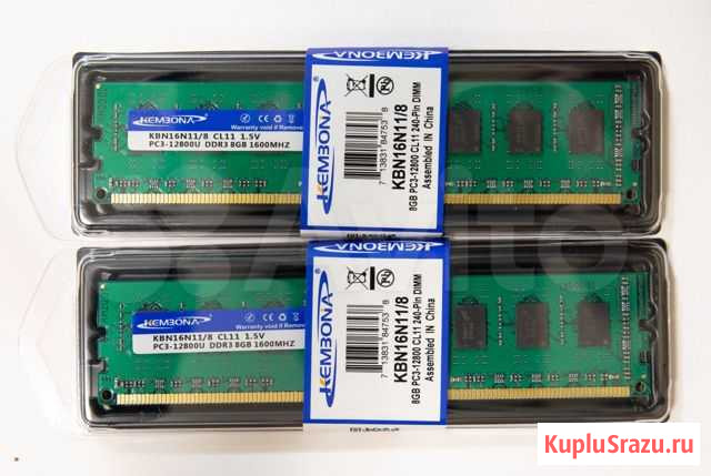 DDR3 16GB 2x8GB PC3-12800 1600MHz для AMD Красноярск - изображение 1