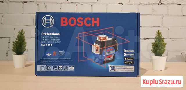 Новый лазерный уровень bosch GLL3-80C Йошкар-Ола - изображение 1