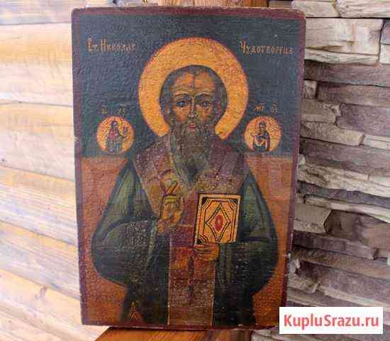 Очень старая икона николай чудотворец 51*38*4 Петрозаводск