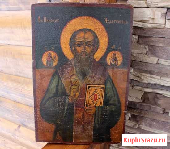 Очень старая икона николай чудотворец 51*38*4 Петрозаводск - изображение 1