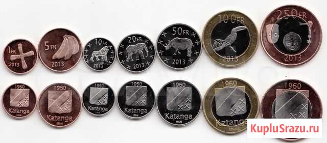 Катанга (Конго) набор 7 монет 2013 флора и фауна Нижний Новгород - изображение 1