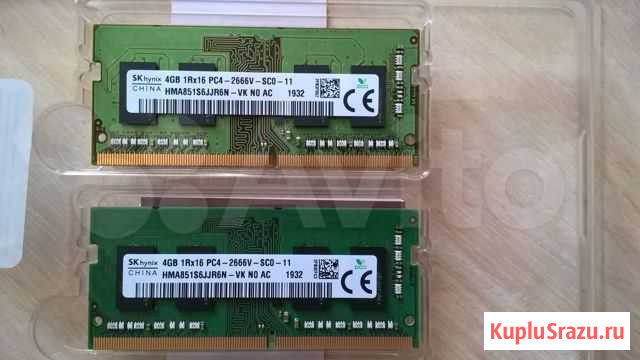 So-dimm DDR4 Hynix 2 по 4Gb 2666MHz Йошкар-Ола - изображение 1