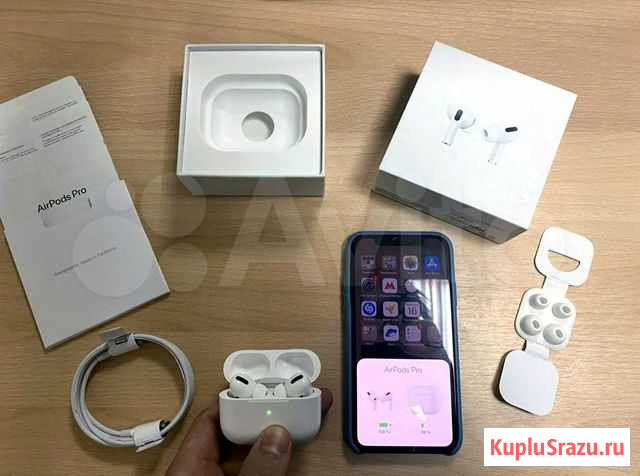 Беспроводные наушники AirPods Pro, полный комплект Новосибирск - изображение 1