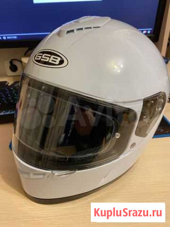 Шлем интеграл GSB G-349 white glossy Сыктывкар - изображение 1
