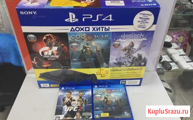 Приставка PS4 Slim 1 TB (CUH-2208B) Краснодар - изображение 1