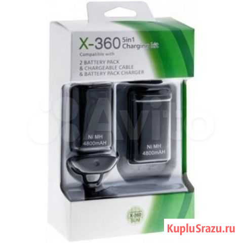 Зарядная станция + 2 аккумулятора Xbox 360 5 в 1 Уфа - изображение 1