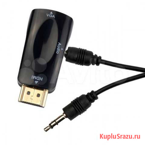 Переходник hdmi (M) - VGA + штекер 3.5, 46698 Уфа - изображение 1