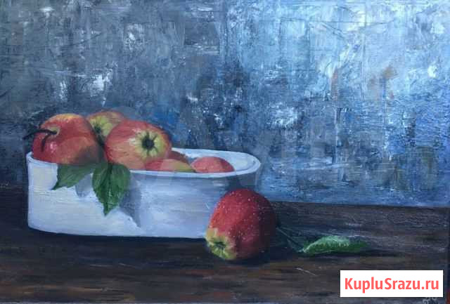 Картина маслом на холсте 38х55. Яблочки Санкт-Петербург - изображение 1