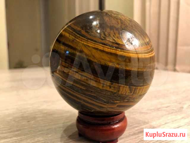 Натуральный камень Тигровый глаз, шар, размер 8,5х Ялта - изображение 1