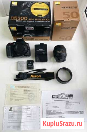 Фотоаппарат Nikon d5300 Wi-Fi Рст + Обьектив 50 mm Нижний Новгород - изображение 1
