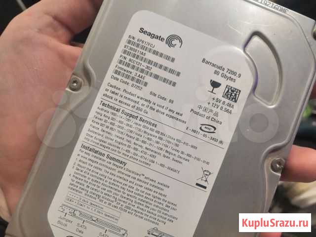 HDD Seagate barracuda 80gb (жёсткий диск) Санкт-Петербург - изображение 1