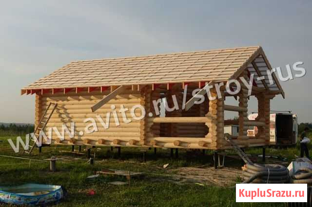 Сруб дома 6.0х9.0м. с террасой из бревна (Видео) Мурино - изображение 1