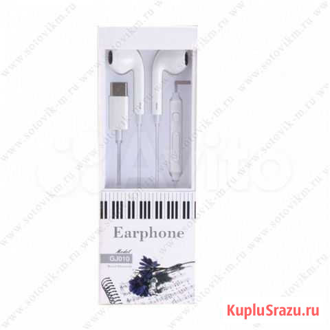 Наушники проводные вкладыши Earphone GJ011 Type-C Красноярск - изображение 1