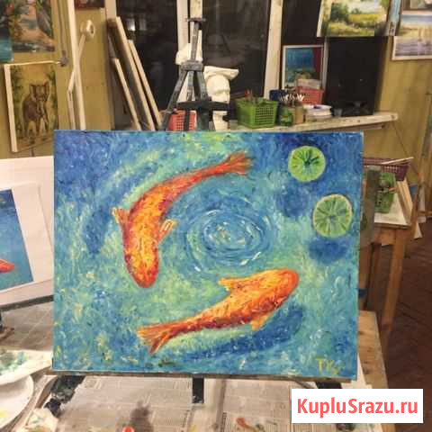 Картина 40-50см. Масло, холст на подрамнике. Фен-ш Ростов-на-Дону - изображение 1