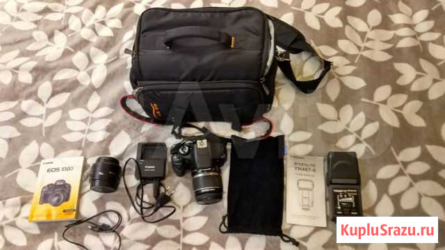 Canon eos 550d + объектив + вспышка + сумка Обнинск - изображение 1