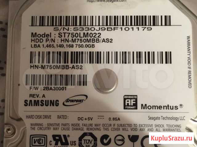 Жесткий диск Samsung 2,5 750 Гб st750lm022 Тольятти - изображение 1