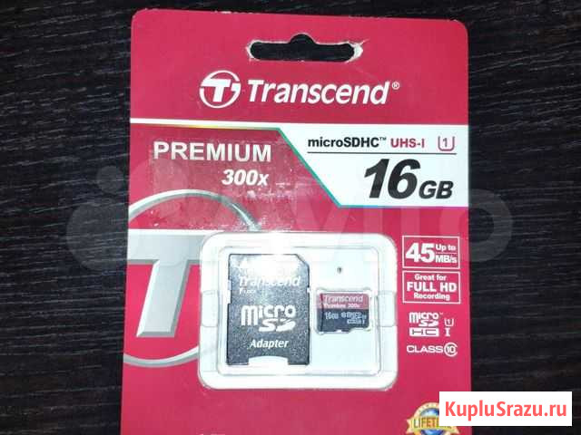 Карта памяти Transcend microsdhc 16 гб Class 10 Дзержинск - изображение 1