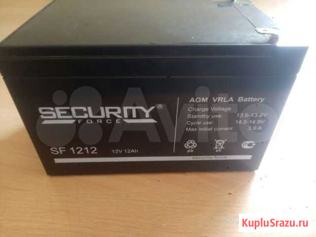 Аккумулятор акб 12 Security Force SF 1212, 12B/12A Сочи - изображение 1