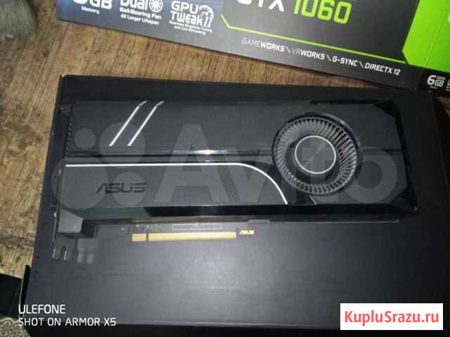 Видеокарта Asus gtx 1060 6g turbo Челябинск - изображение 1