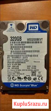 HDD WD Scorpio Blue 320Gb Воронеж - изображение 1