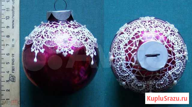 Ёлочные шары.Ручная роспись,сэффектом кружева Елец - изображение 1