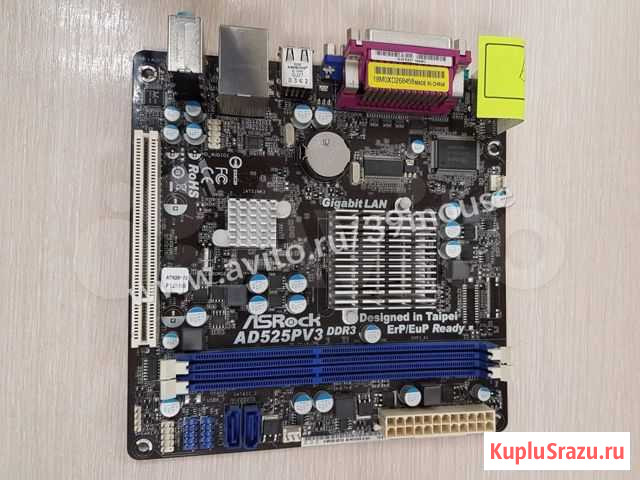 MB AsRock AD525PV3, DDR3 + CPU Atom D525 Калининград - изображение 1