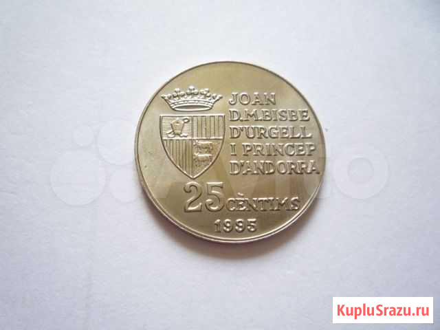 25 сентимов 1995 г Андорра UNC фао Барнаул - изображение 1